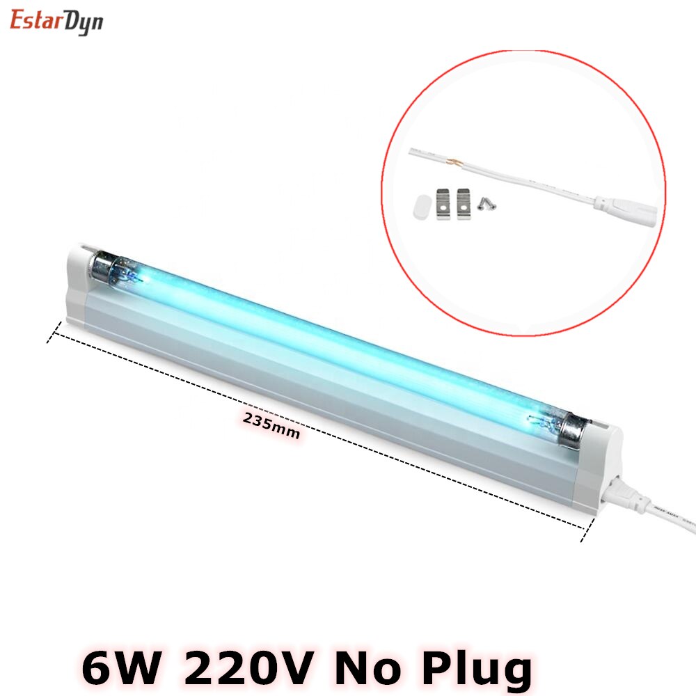 8w 6w germisidivaloa,  t5- putkinen uvc-sterilointilaite, pölypunkkien poistaja, uv-kvartsilamppu makuuhuoneeseen/sairaalaan 220v 110v: 6w 220v plug