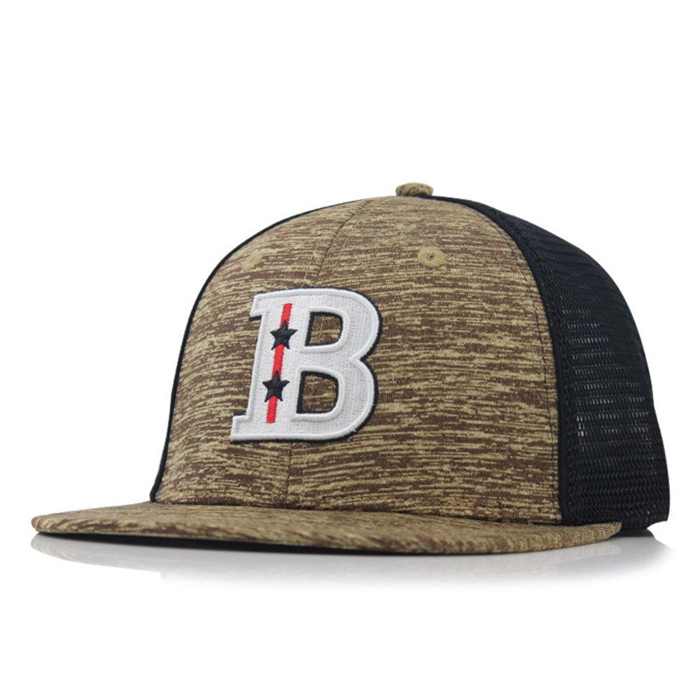 [aetrends] hip hop hat mesh flad baseballkasket cool kasketter og hatte til mænd z -9968: Brun
