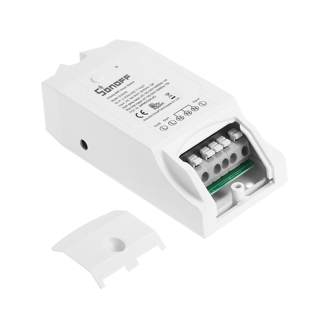 Sonoff diy 2 kanaler trådløs wifi switch app kontrol smart switch til smart home automation modul fungerer med alexa 10a/2200w