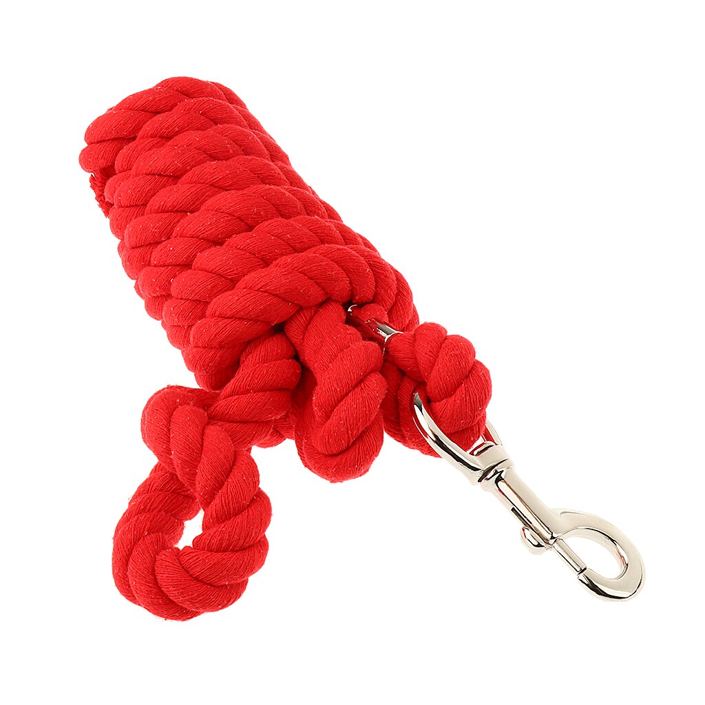 Equestrian Horse Ropes Halters Cotton Weave Rein Brass Snap Halters Extra Thick for Outdoor Riding Protection Accessory: Red 