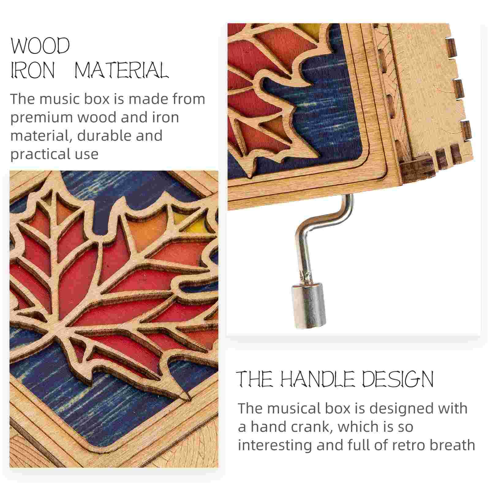 Retro Musical Box Wooden Mini Box Hand Crank Box Adornment