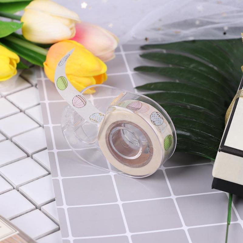 VODOOL Transparent Tape Cutter Holder Plastic Japanese Paper Tape Dispenser Portable Sticker Holders Storage Office Supplies