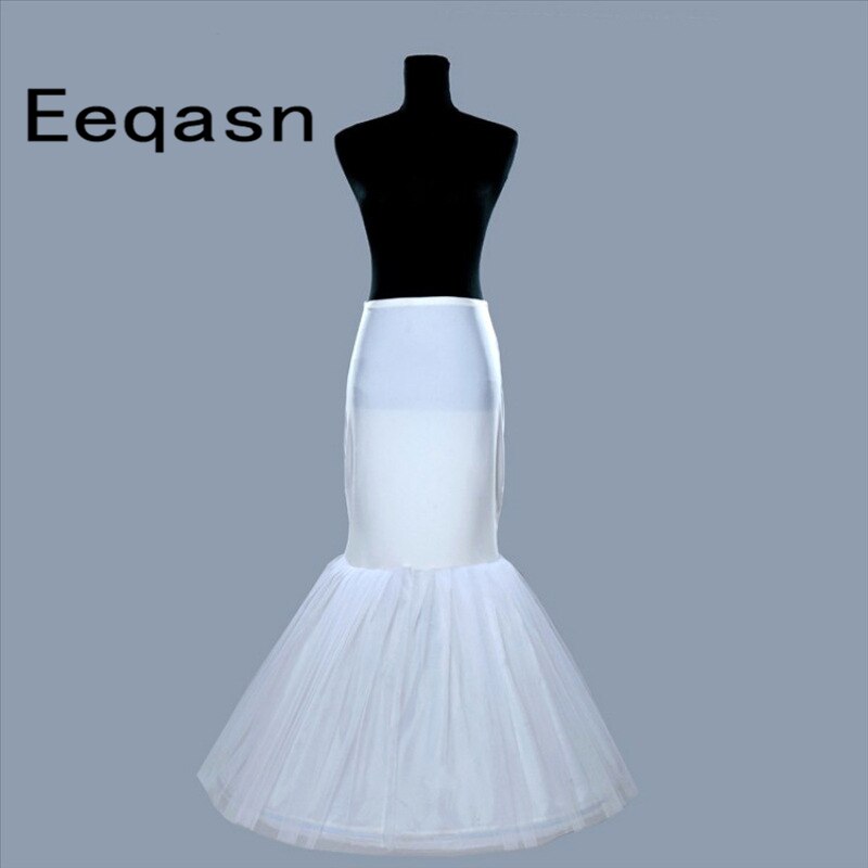 Mermaid Petticoat 1 Hoop Bone Elastic Wedding Dress Crinoline White Black Bridal Petticoat jupon underskirt