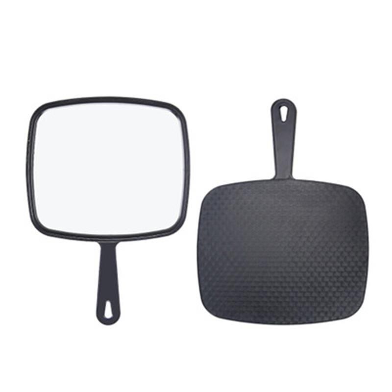 Handheld Mirror Handheld Salon Barbers Hairdressers Mirror With Handle Practical Hand Mirror For Home Salon(Black)