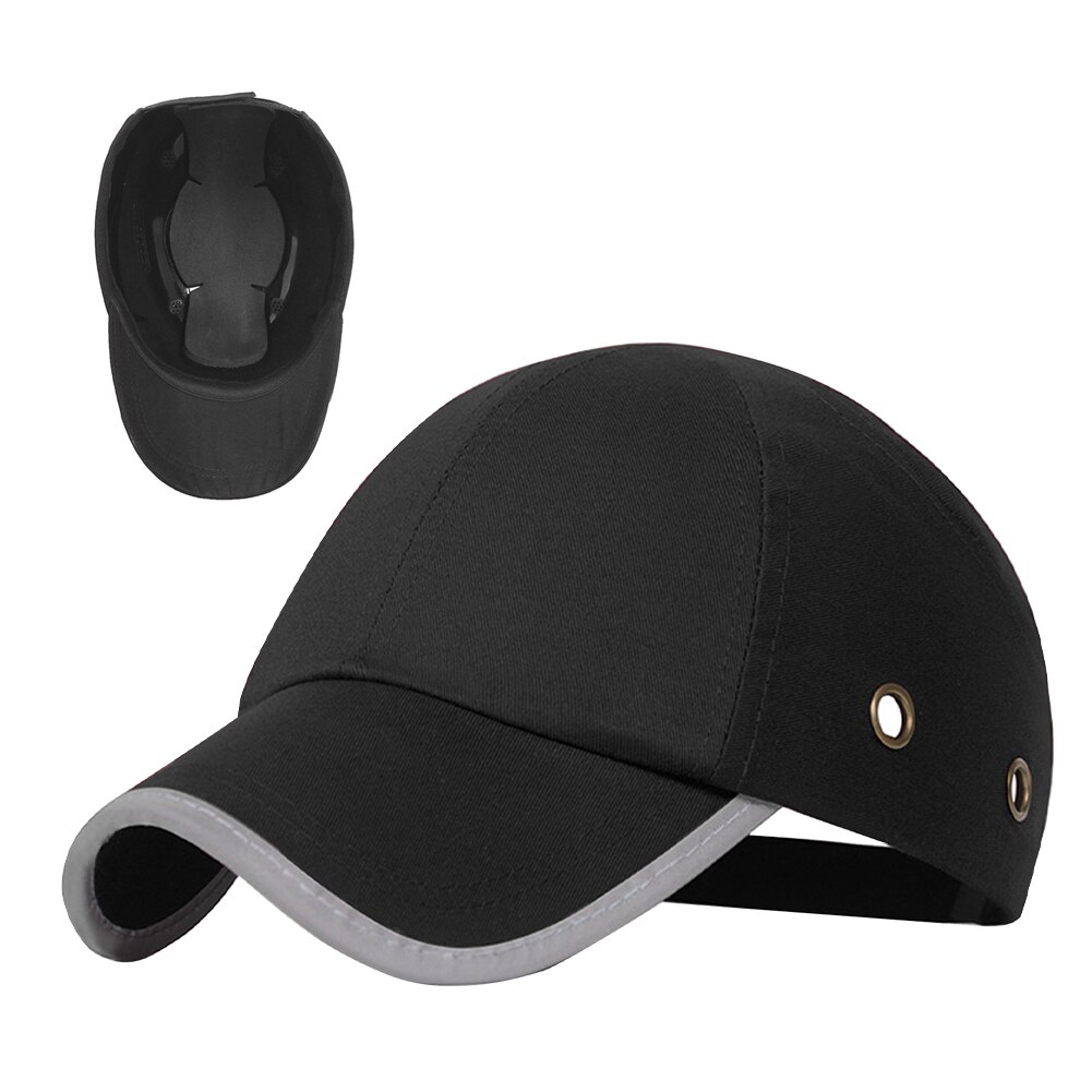 Women Men Outdoor Worker Baseball Bump Cap Solid Head Protection Breathable Hard Workplace Lightweight Cotton Blend Safety Hat