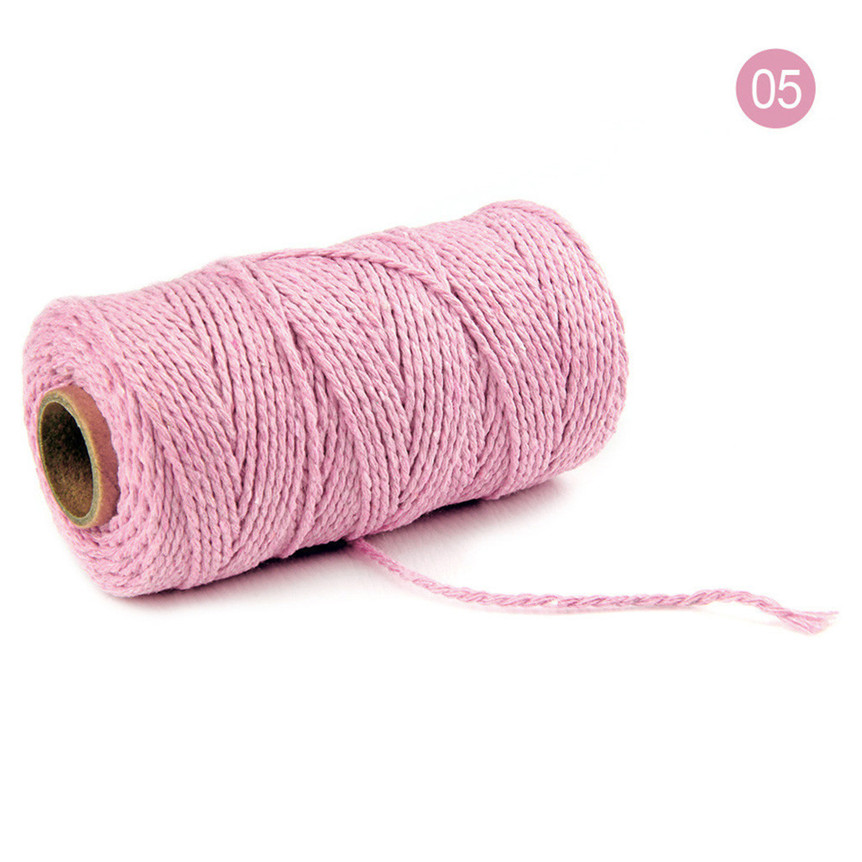 Cordon torsadé en coton 2mm, cordelette pour macramé artisanal, accessoires décoratifs pour bricolage artisanal, fait à la main, 0507 #: E