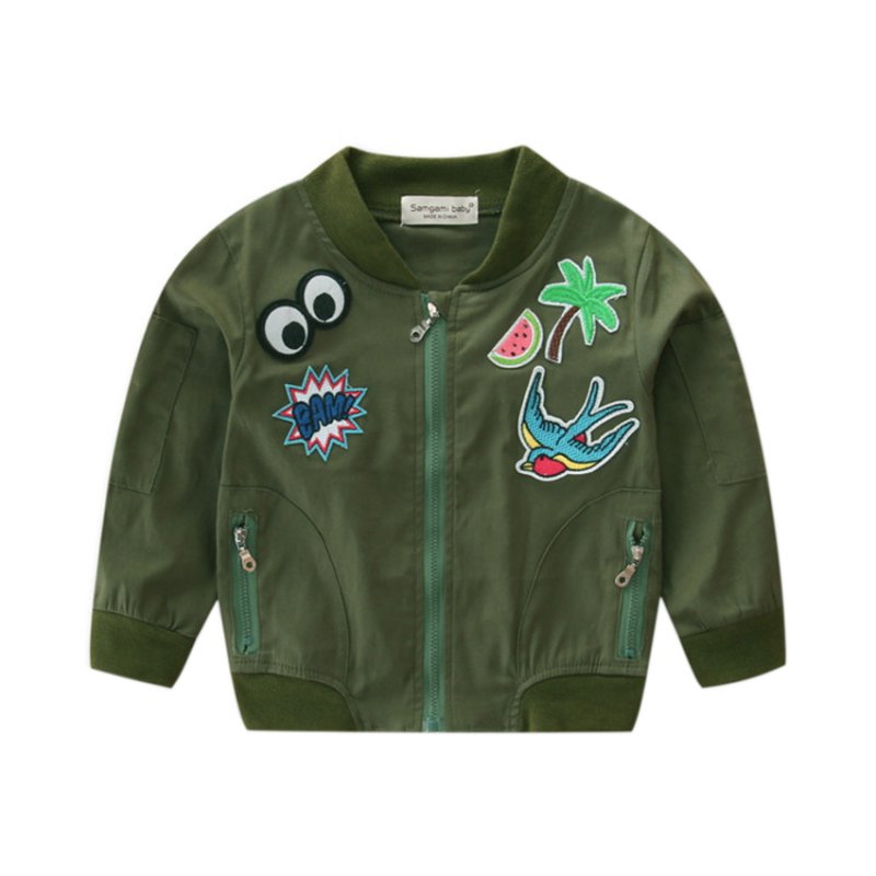 jungen Mädchen Patch Bomber Jacken Leichte Laufschuhe Mäntel Flug Anzug Casual Druck Jacke Bestickt Patches Jacke Mäntel