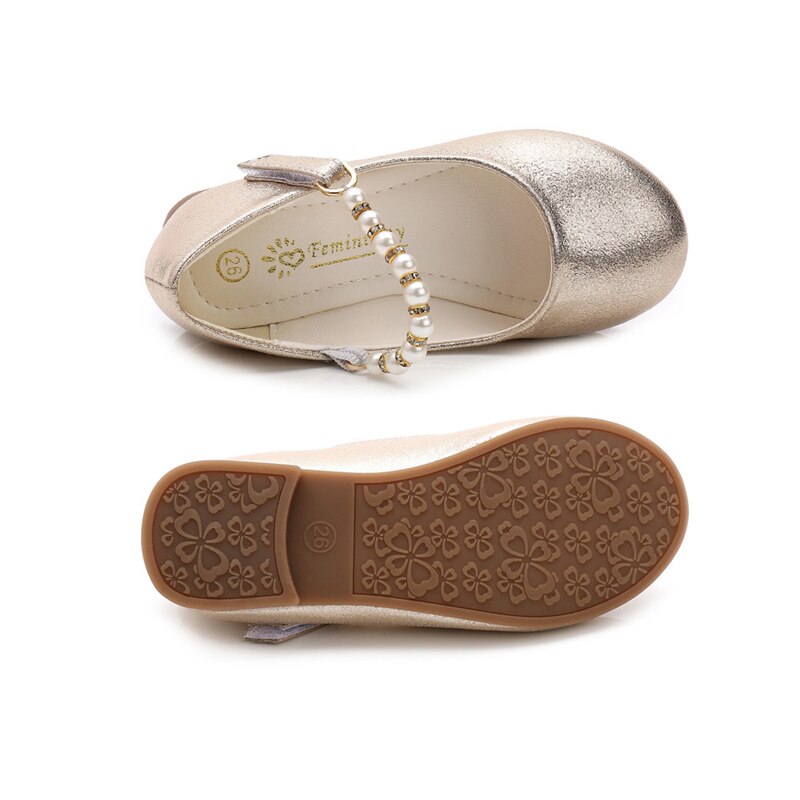 IYEAL grande perle fleur fille PU cuir chaussures pour filles fête danse enfants chaussures filles princesse chaussures de mariage