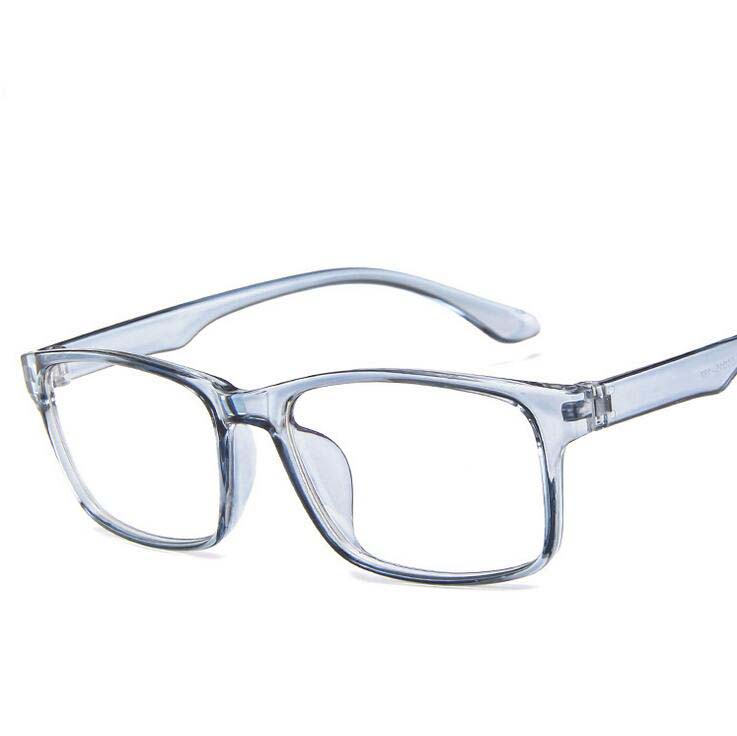 Small Square Frame Eyeglasses For Unisex Transparent Jelly Color Optical Glasses Women Men Transparent Gray/Pink /Blue: Transparent Blue