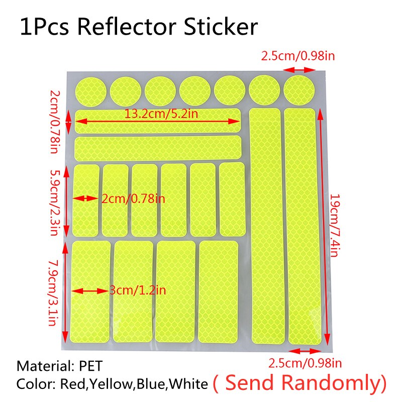 1Pcs/4Pcs Reflective Safety Warning Strip Tape Car Door Bumper Reflector Stickers Decal: M