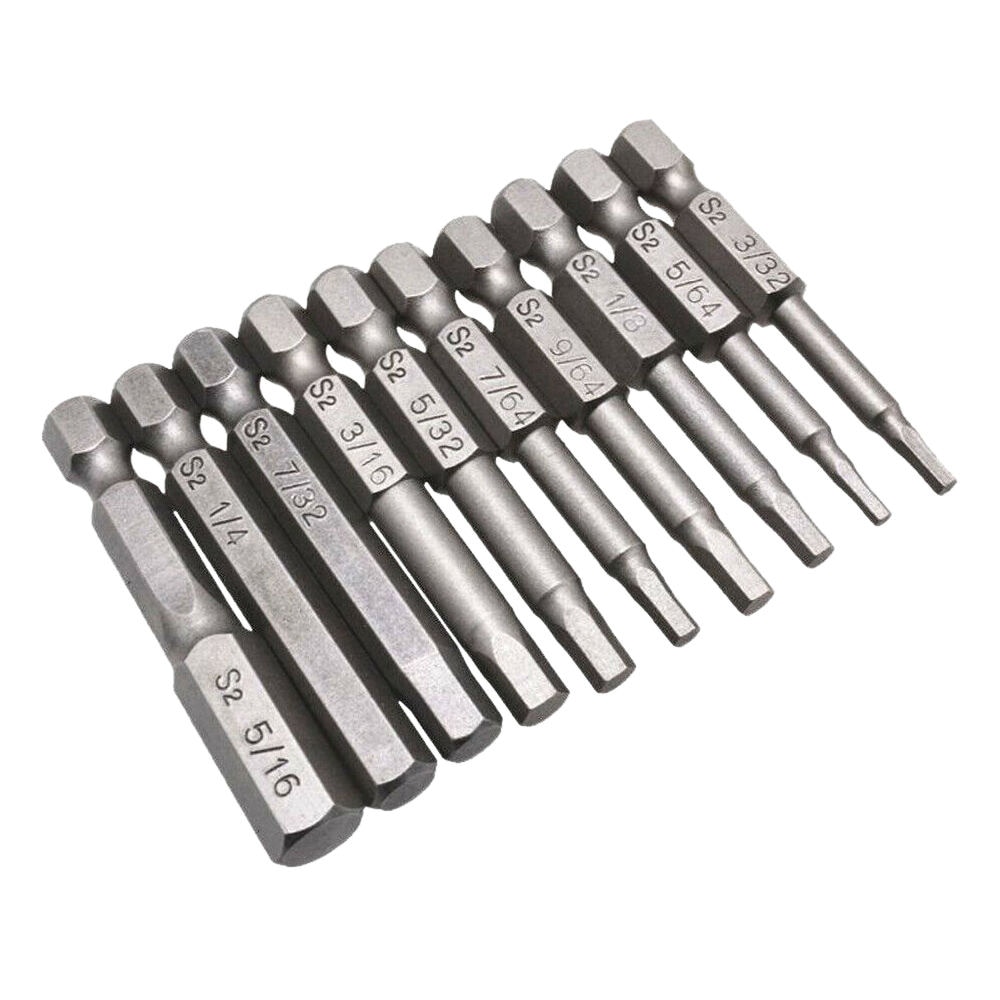 10Pcs Hex Key Allen Bit Set Quick Change Connect Impact Driver Power Drill Hand Screwdriver Power Tool Accessories