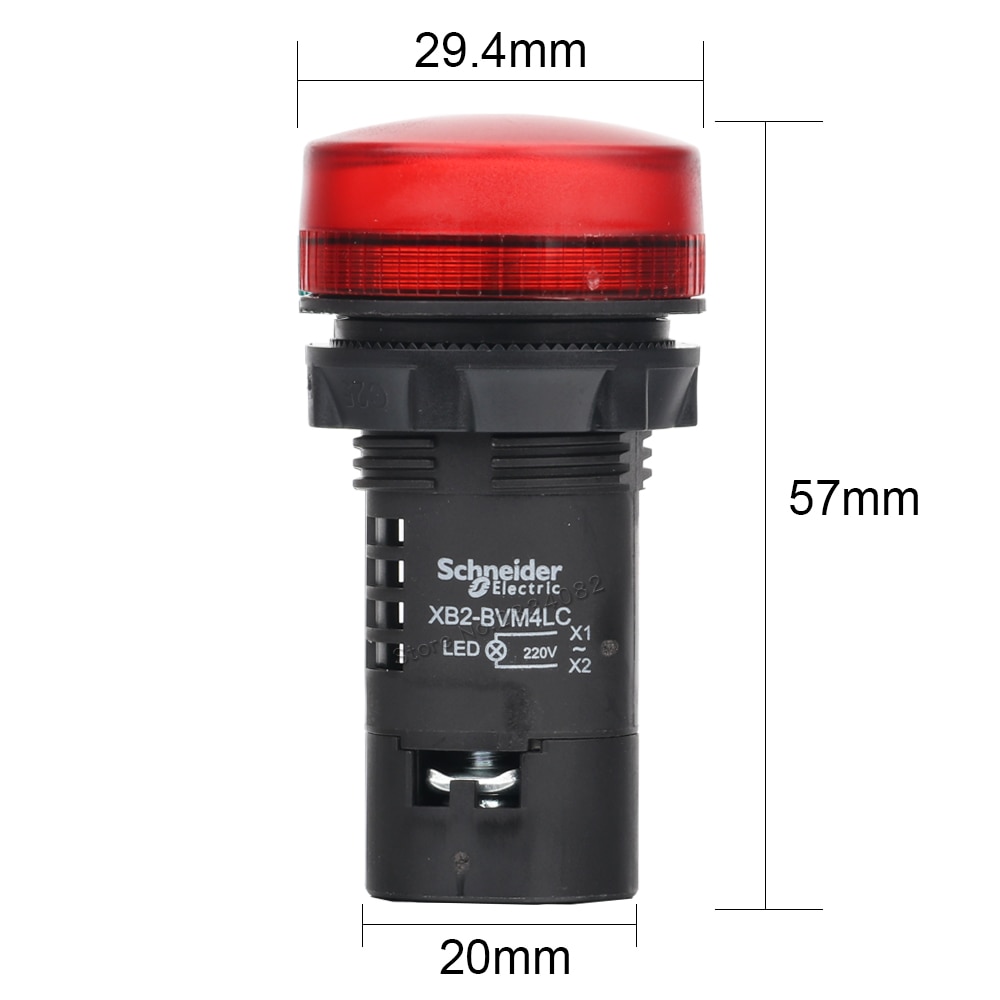 22mm LED Light Lamp Indicator Pilot Lamp Panel XB2-BVM4LC 220V Schneider