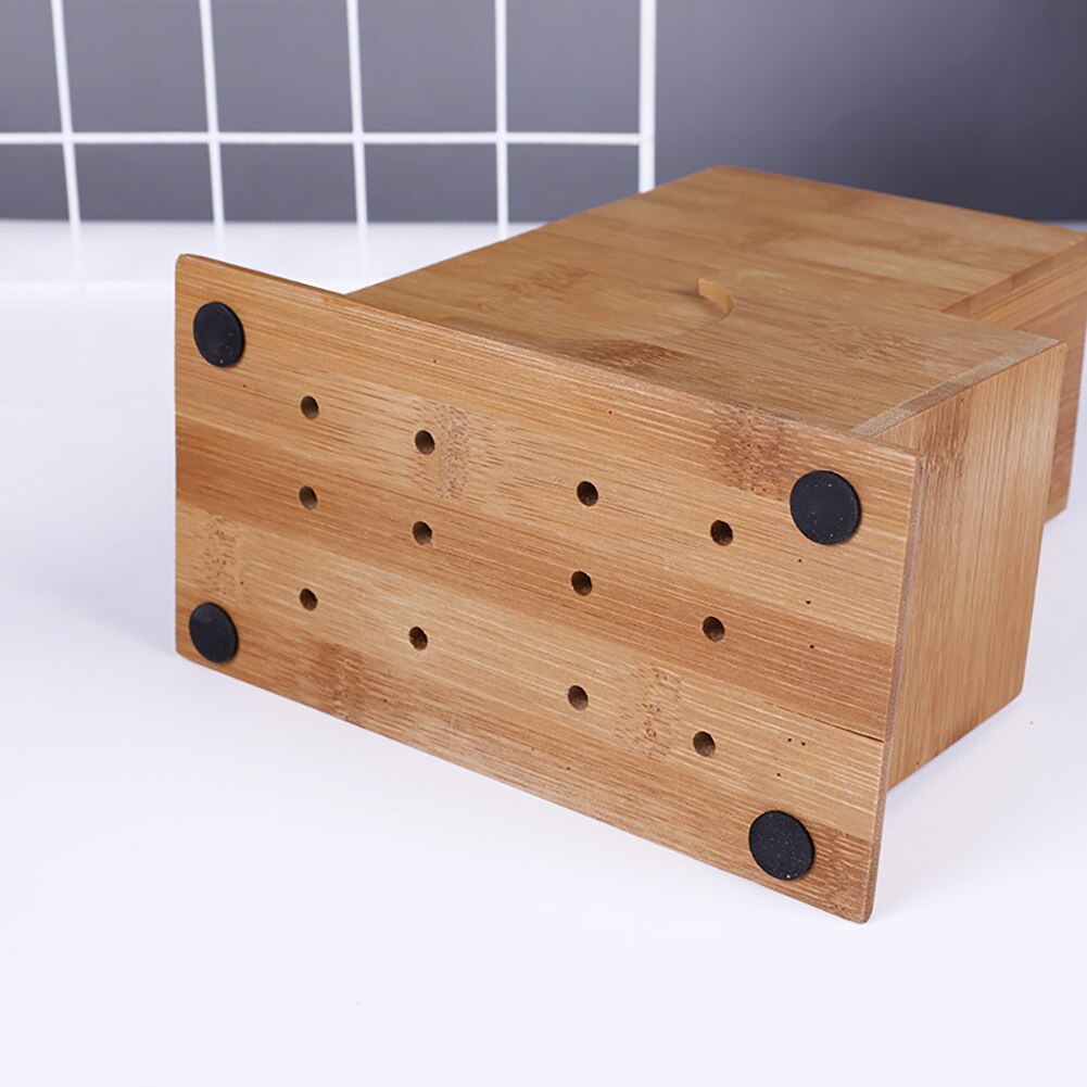 Wood Knife Holder Bamboo Knife Block Stand Knives Storage Rack Shelf Scissors Organizer Storage Box Kitchen Accessories Tool