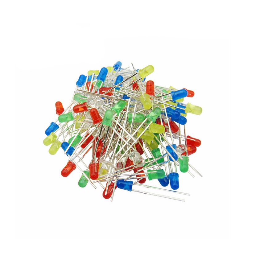 100PCS/LOTE Transparent Round 3mm super bright water clear Green Red white Yellow Blue Light LED bulbs emitting diode F3 3MM