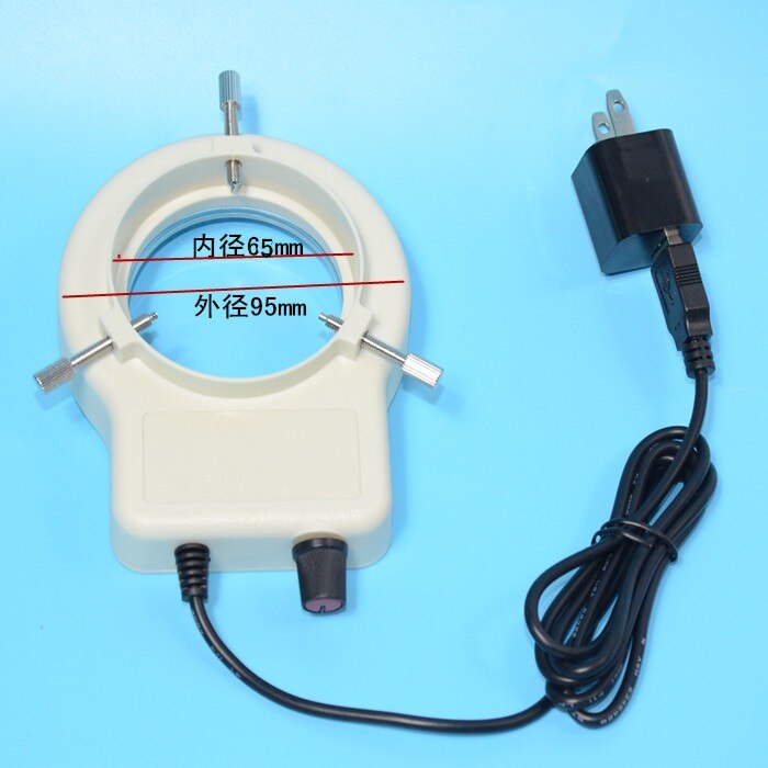 USB 32pcs White LED Bulbs Adjustable Lights Bright Lamps Biological Stereo Microscope Light Source Ring Lamp 3-5W AC100-240V