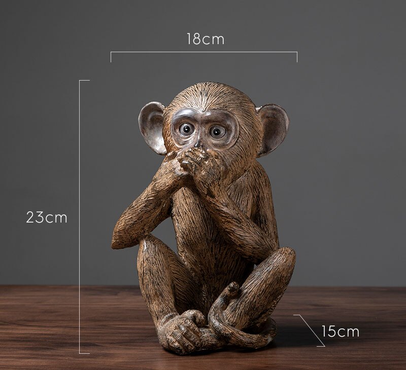 Europees ziet niet, zeg niet kunsthars aap ornamenten huis woonkamer knutselen kantoor decoratie: Zei niet