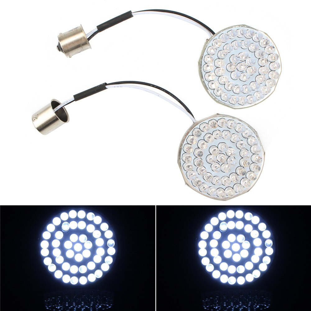 Clignotants de motos, feu rouge, pour Harley Sportster XL 1156 1157 Dyna FXDF Fat Bob Softail, LED, 1200 883: White 1156