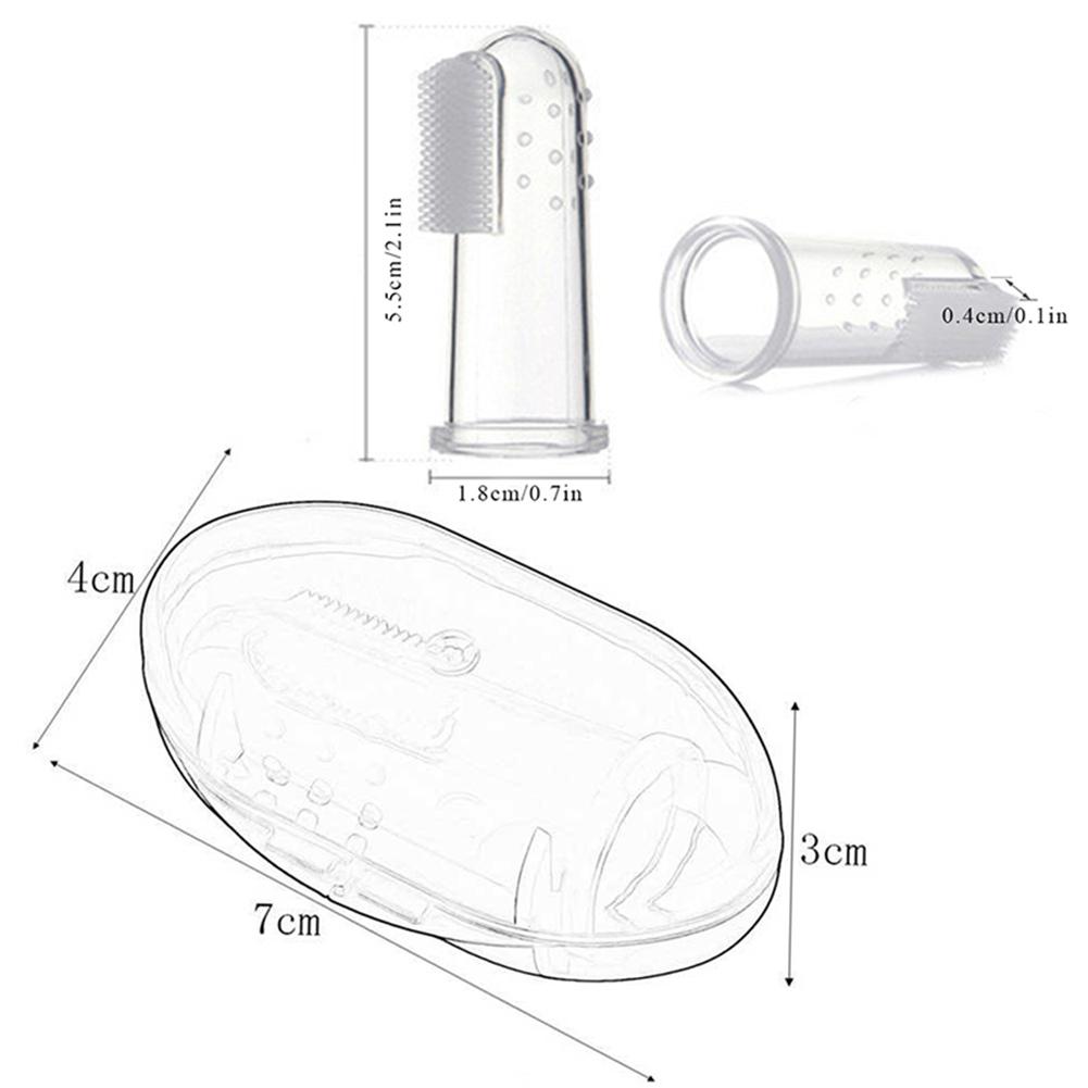 6 Pçs/set Infantil Suave Silicone Dedo Escova de Dentes