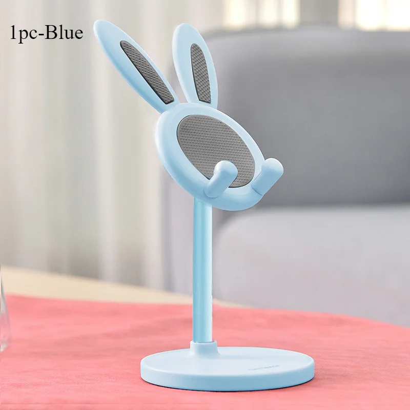 Le lapin mignon support de téléphone portable de bureau peut soulever et ajuster les accessoires de téléphone de bureau support de téléphone poignée de téléphone: Rose