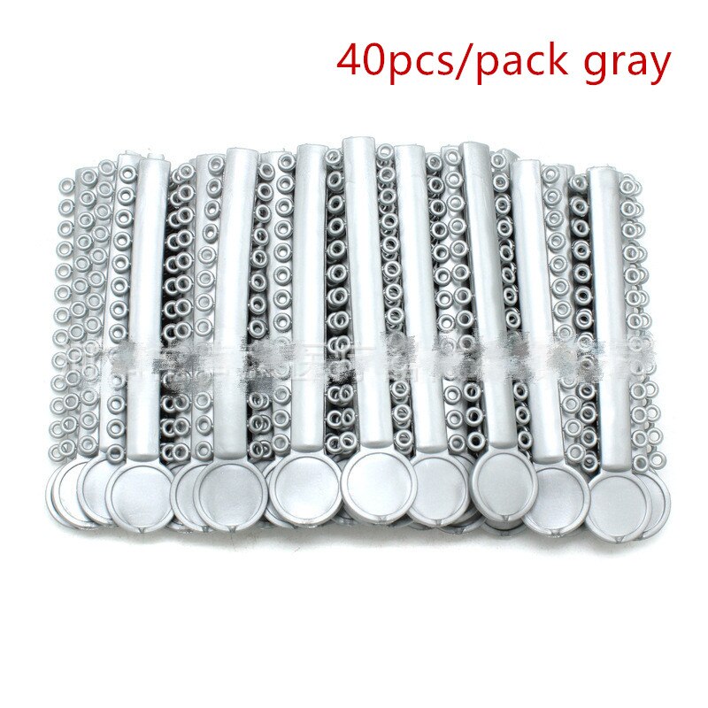 40 pçs laços dentários elásticos elásticos elásticos elásticos ligadura oral ortodôntica dentista dentes clareamento ferramentas elasticidade para dentes: Gray 40pcs