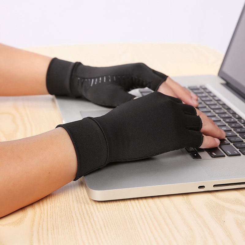 Demi-doigt 1 paire, gants Anti-arthrite, Anti-douleur articulaire, Anti-glisse, pour thérapie, Compression, offre spéciale