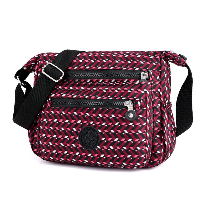 Waterdichte Nylon Vrouwen Schoudertas Casual Vrouwen Handtassen Vrouwelijke Multi-pocket Rits Messenger Bag Bolsas: geometry