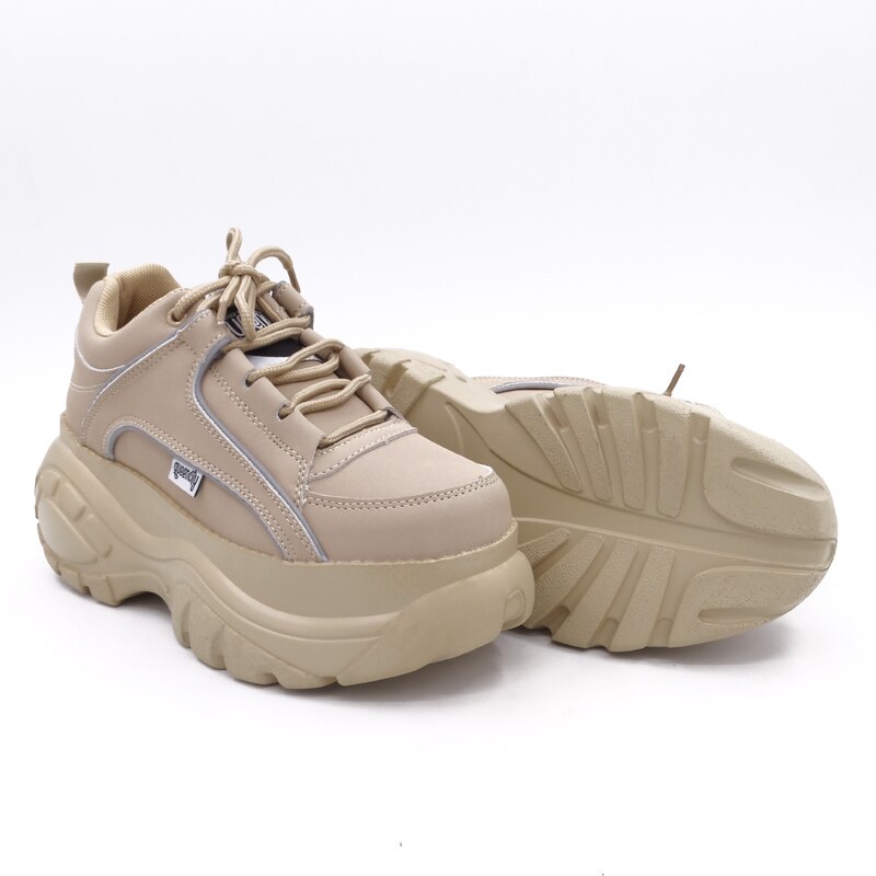 Comfabea damskor vardagligt kvinnor platåskor sneakers vårskor kvinnor tjock sula creepers sportsko