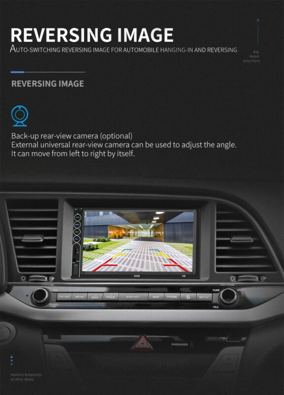 Double DIN 7 Car MP5 Player USB FM Bluetooth Touch Screen Stereo Radio +Camera With Steering wheel remote control Car MP5 Player