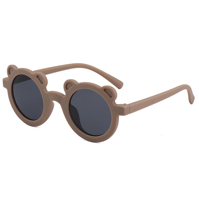 Lunettes de soleil pour enfants, monture ronde en forme d'ours, de dessin animé, pour fille et garçon:  C5