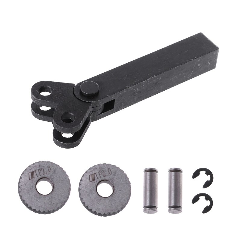 7 Uds Herramienta de moleteado 0,5 1 2mm Diagonal doble rueda moleteado lineal conjunto de máquina de torno