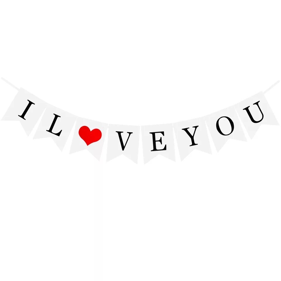 1einstellen ICH Liebe Sie Banner Papier Flagge Wimpel Banner Hochzeit Vorschlagen Ehe partei Glücklich Valentinstag Dekoration Liebhaber liefert: Olive