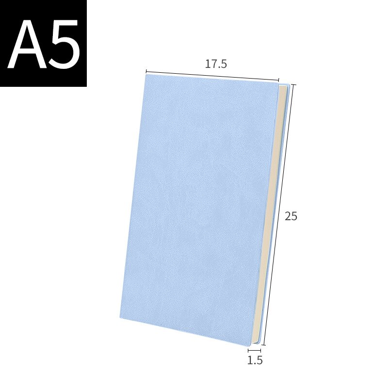 Simple business office PU leather notebook student a5 a6 b5 soft copy notebook: A5 Blue 14.5x21cm