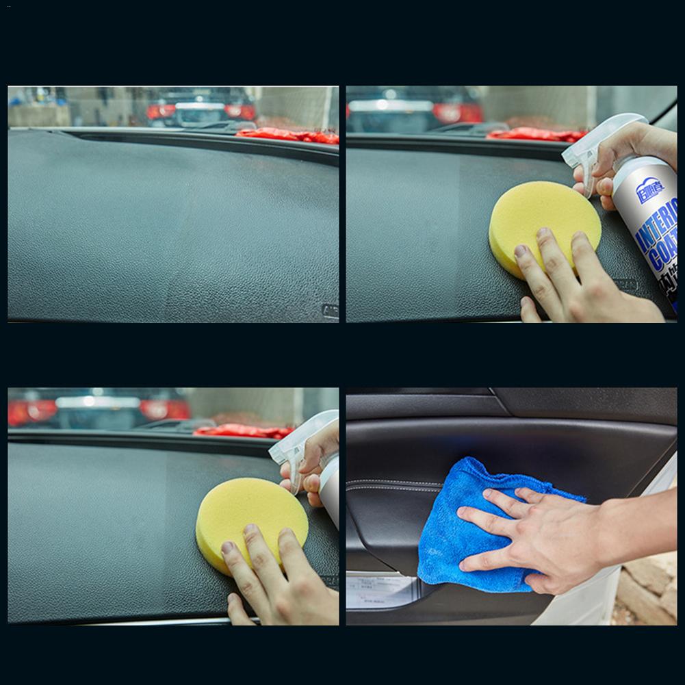 120ML Car Interior Decorative Wax Cleaner Agent Leather Dash Board Glazing Waterborne Panel Coating Plastic Renovation Agent