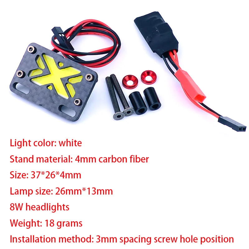 LED Simulatie Koolstofvezel Koplampen voor 1/8 ARRMA TYPHON 6S V4 V5 TLR TUNED 4X4 BUGGY Auto: Paars