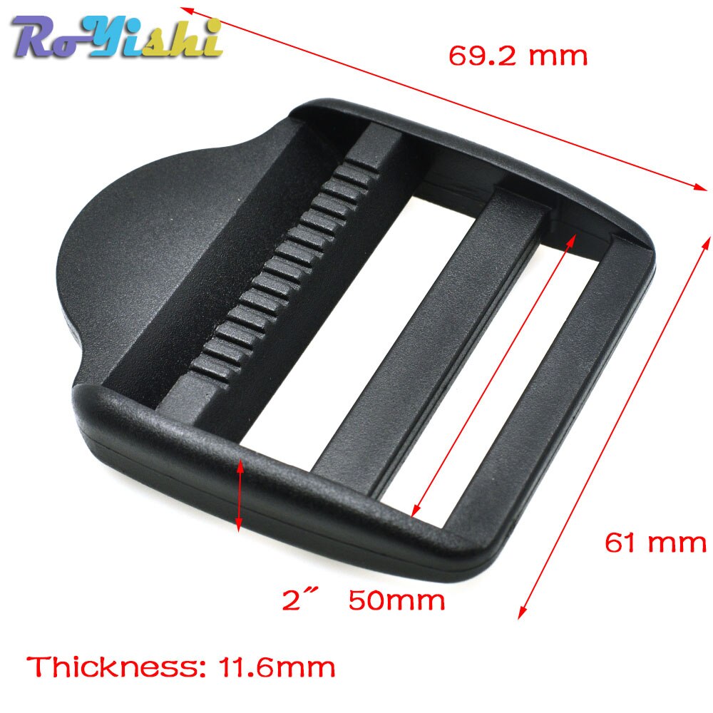 1pcs Ladder Lock Slider Plastic Buckles Backpack Straps Webbing Black: Webbing Size 50mm