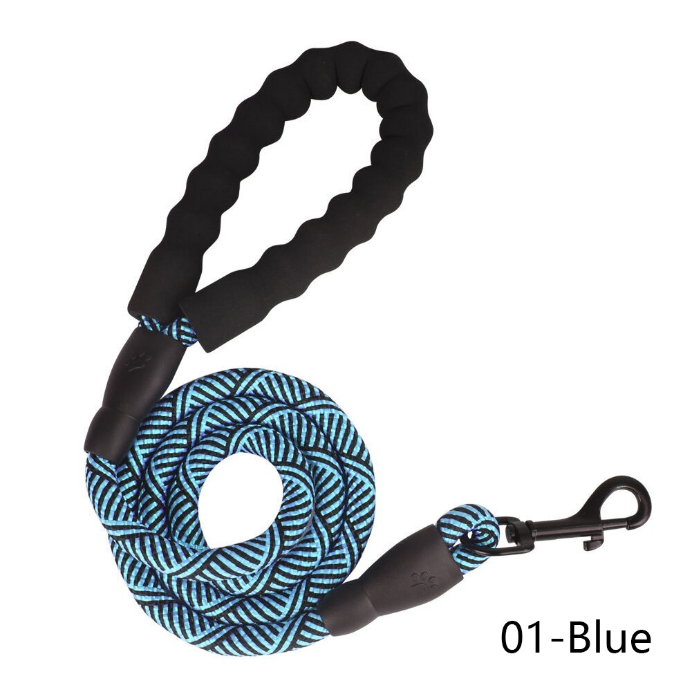 Durable Dog Slip Rope Nylon Leash Adjustable Loop Collar Comfortable Leash Supports The Strongest Pulling Large Medium Dogs: Blue