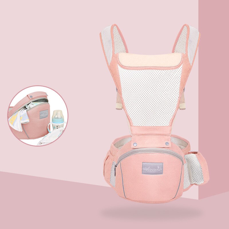 2022 0-48 Month Ergonomic Baby Carrier Infant Baby Hipseat Carrier 3 In 1 Front Facing Ergonomic Kangaroo Baby Wrap Sling: pink 353