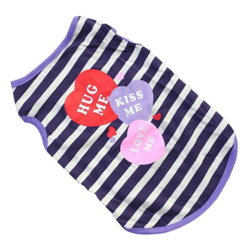 Cute Dog Cat vests strip sweet Small Shirt Soft Pet Coats comfortable blue cool chaleco para perro py20: L