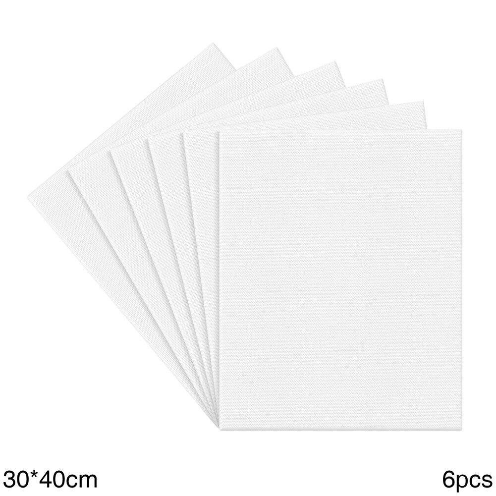 6pcs Blank Artist Canvas Framed White Paint Boards Artwork Painting Picture frame Art Painting Stretched Acrylic Board Panels: 30X40CM