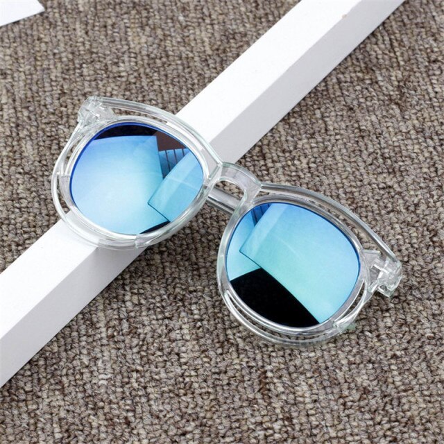 Nueva Color dulce para niños gafas de espejo reflexivas Unisex niños niñas gafas de sol niños gafas bebé protección UV: 1