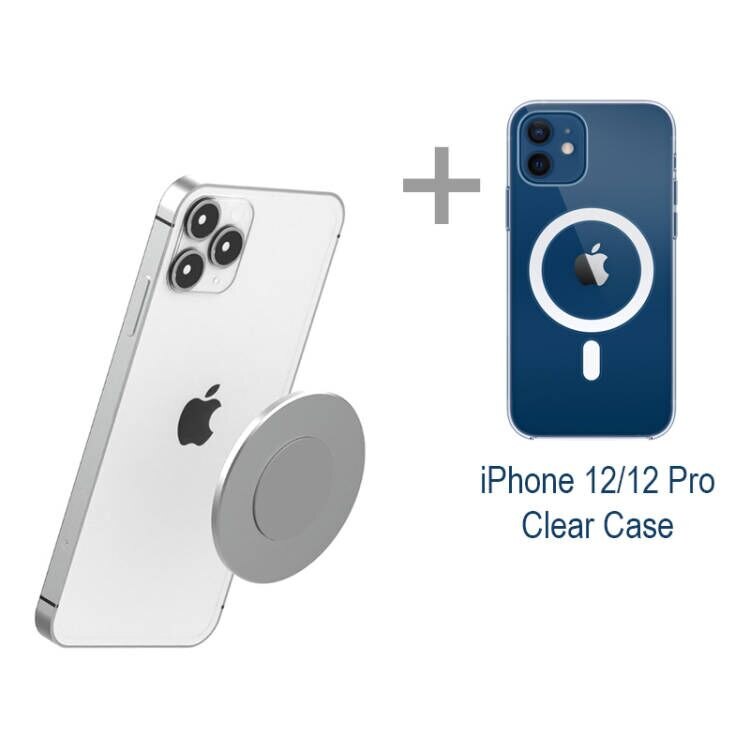 Magnetische Zuig Wall Mount Voor Iphone 13 / 12 Mini Pro Max Dunne Aluminiumlegering Muur Holder Mobiel Stand W/ Strip Lijmen: iP12 pro Case