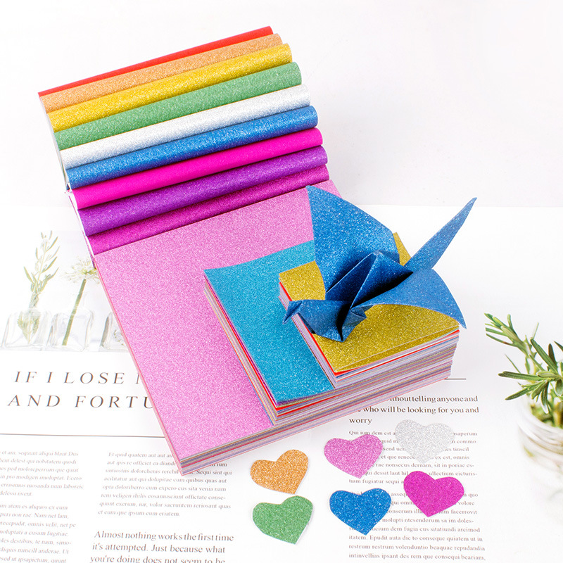 100 Vellen Vierkante Gekleurd Papier Karton Handgemaakte Papier Materiaal Kinderen Kleuterschool Duizend Papier Kranen Rose Diy