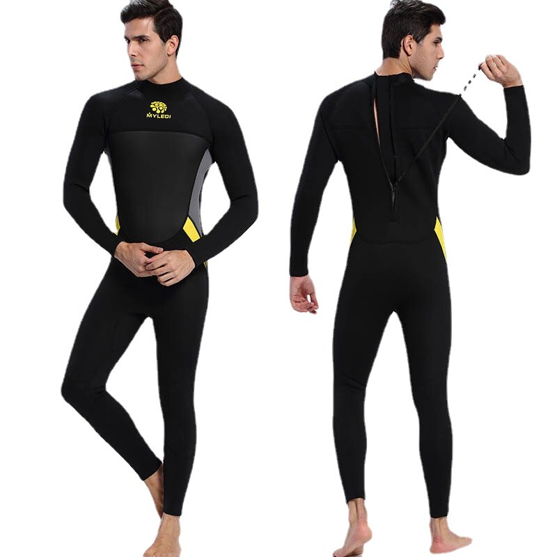 Men Diving Suit 3mm Neoprene Full Body Wetsuit Swimming Surfing Diving Snorkeling Suit Back Zip Jumpsuit Diving Suit