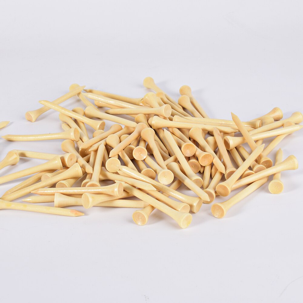 50/100 stk golf tees bambus 83mm 70mm ubrydelig tee golf træning swing øvelse tilbehør mindre friktion stærkere 4 størrelse bulk