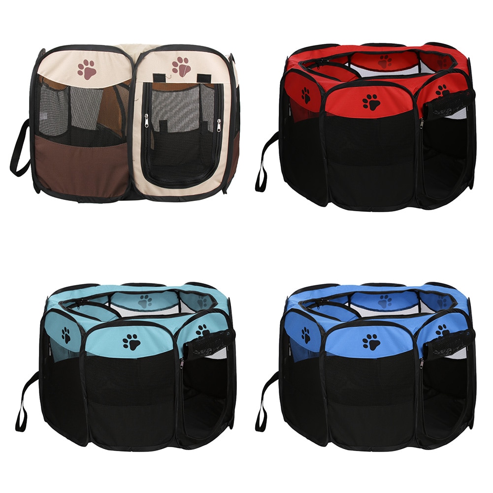 Garra impressão portátil dobrável pet cerca interior ao ar livre jogo seguro guarda playpen pequeno médio gaiola animal para gato cão