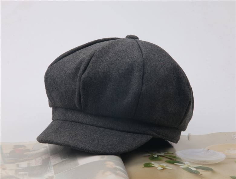 Boina plana para bebé, niño y niña gorro para, gorro plano, color rojo, negro, gris, 2-6 años: Gris