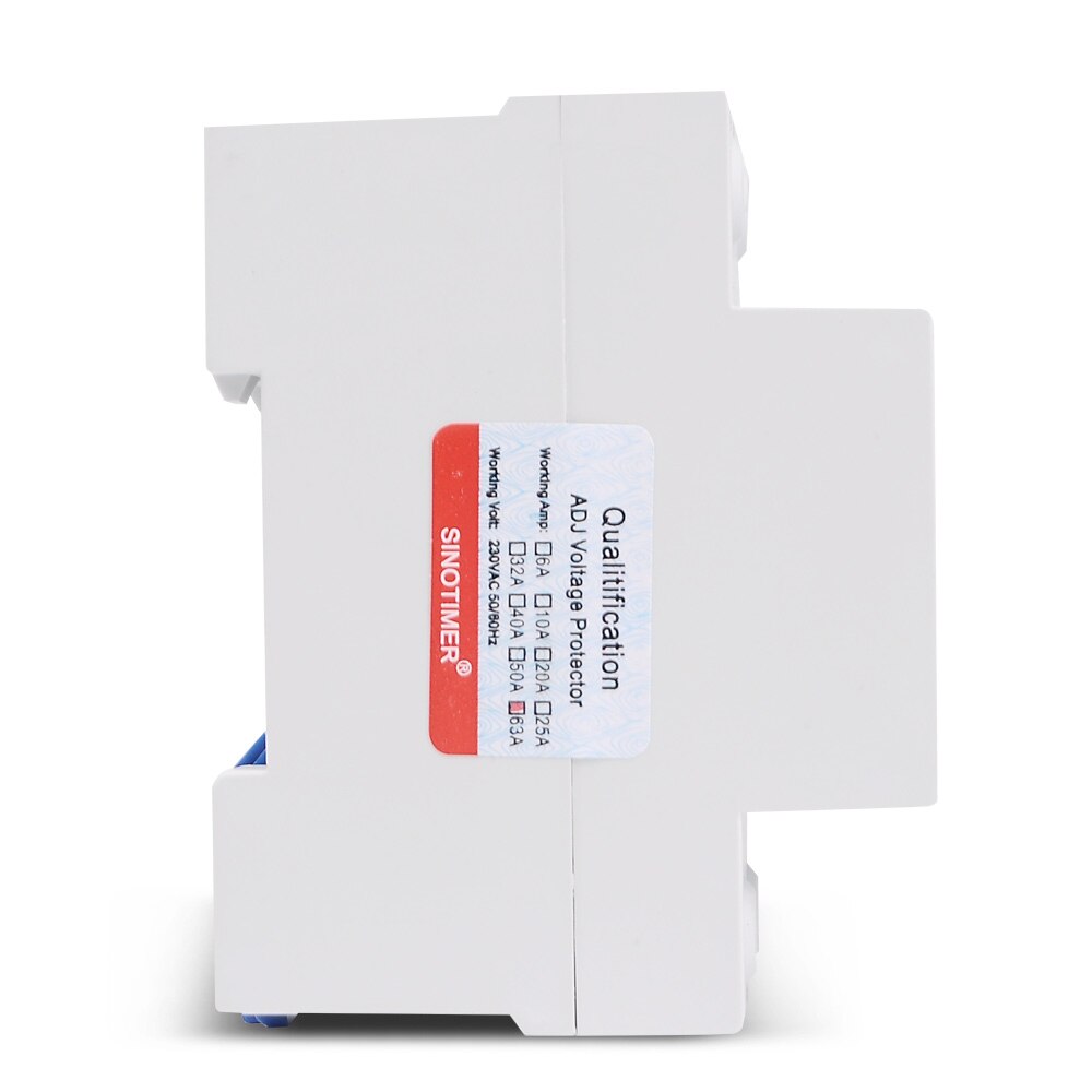Home Usage Dual LED Display 40A 63A 80A Din Rail 230V Adjustable Voltage Surge Protector Relay with Limit Current Protection