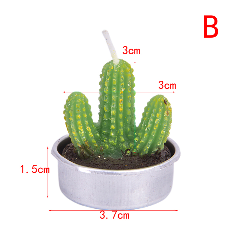 3d kaktuslys simulerede planter røgfri duftlys valentinsdagsfest boligindretning 1pc: B