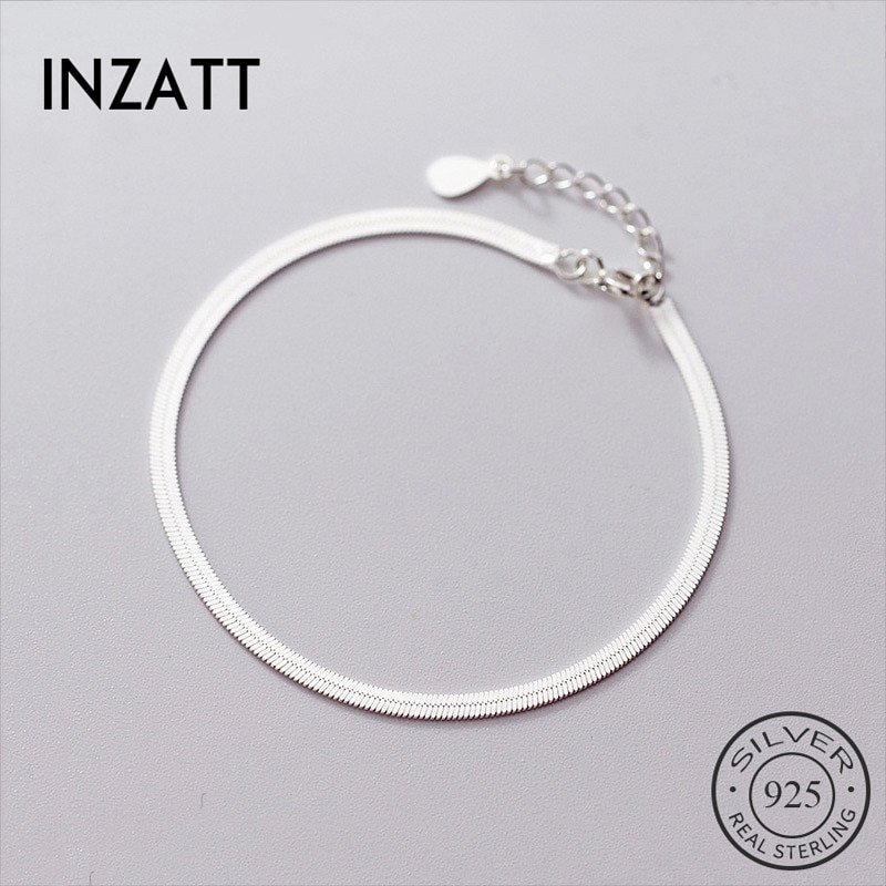 Inzatt Echt 925 Sterling Zilveren Geometrische Armband Voor Mode Vrouwen Party Hiphop Fijne Sieraden Minimalistische Accessoires