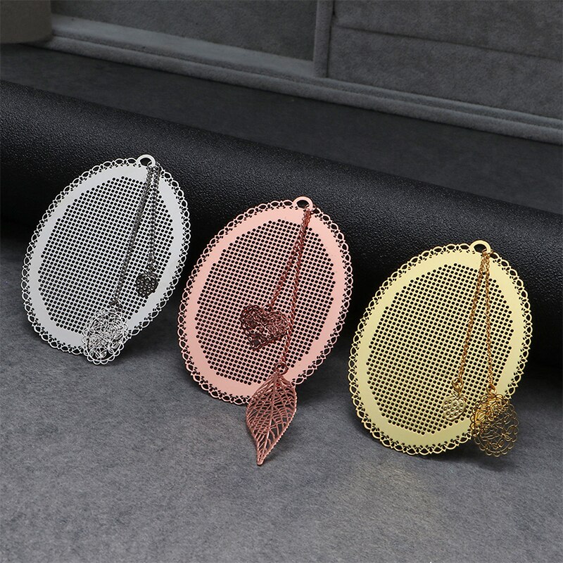 Marcapáginas de punto de cruz dorada y plata de Metal para manualidades de costura artesanal, Kit de punto de cruz con cuentas